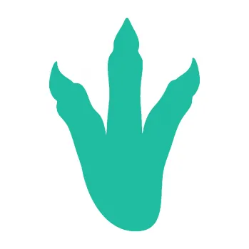 Samolepící dekorace Dinosaurus stopa 001 levá (25 - tyrkysová) SAMOLEPKA NA AUTO, NÁLEPKA, FÓLIE, POLEP, TUNING, VLASTNÍ TEXT, TISK, AUTOSAMOLEPKY.cz, POLEPY, OBRÁZEK, LOGO, 3D STICKERS