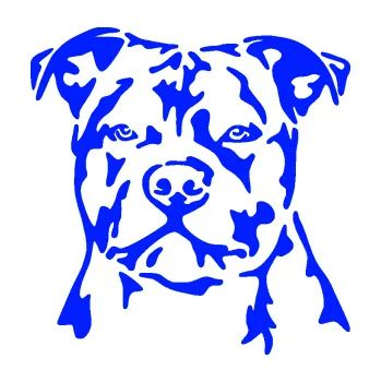 Polep vozidla Pes 143 levá Stafordširský bulteriér (19 - modrá dynamic) SAMOLEPKA NA AUTO, NÁLEPKA, FÓLIE, POLEP, TUNING, VLASTNÍ TEXT, TISK, AUTOSAMOLEPKY.cz, POLEPY, OBRÁZEK, LOGO, 3D STICKERS