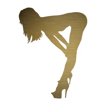 Polep vozidla SAMOLEPKA Erotická žena 050 levá (64 - škrábaný kov zlatý) NA AUTO, NÁLEPKA, FÓLIE, POLEP, TUNING, VLASTNÍ TEXT, TISK, AUTOSAMOLEPKY.cz, POLEPY, OBRÁZEK, LOGO, SAMOLEPKY