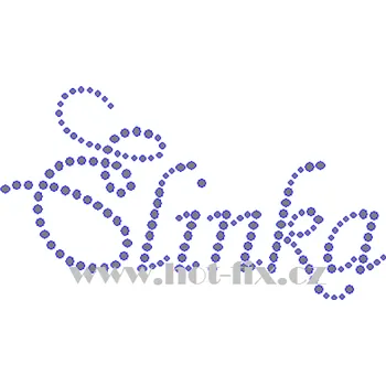 ELINKA II. - hot-fix nažehlovací kamínkový potisk na textil, rozměr cca 12,5x7,0cm barva: kameny barva 101 Crystal /stříbrná