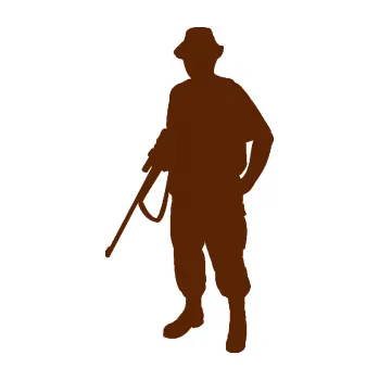 Samolepící dekorace Myslivec 004 levá (15 - hnědá) SAMOLEPKA NA AUTO, NÁLEPKA, FÓLIE, POLEP, TUNING, VLASTNÍ TEXT, TISK, AUTOSAMOLEPKY.cz, POLEPY, OBRÁZEK, LOGO, 3D STICKERS