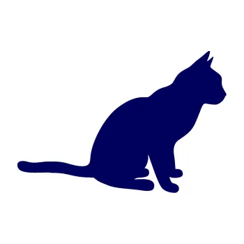 Samolepící dekorace Kočka 008 pravá (23 - tmavě modrá) SAMOLEPKA NA AUTO, NÁLEPKA, FÓLIE, POLEP, TUNING, VLASTNÍ TEXT, TISK, AUTOSAMOLEPKY.cz, POLEPY, OBRÁZEK, LOGO, 3D STICKERS