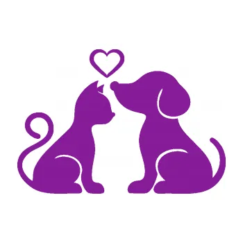 Polep vozidla SAMOLEPKA Pejsek a kočička 001 pravá (14 - fialová) NA AUTO, NÁLEPKA, FÓLIE, POLEP, TUNING, VLASTNÍ TEXT, TISK, AUTOSAMOLEPKY.cz, POLEPY, OBRÁZEK, LOGO, SAMOLEPKY