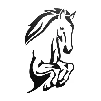 Samolepící dekorace SAMOLEPKA Kůň 031 pravá skok (63 - škrábaný kov černý) NA AUTO, NÁLEPKA, FÓLIE, POLEP, TUNING, VLASTNÍ TEXT, TISK, AUTOSAMOLEPKY.cz, POLEPY, OBRÁZEK, LOGO, SAMOLEPKY