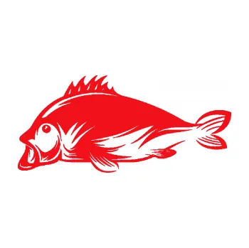 Polep vozidla SAMOLEPKA Ryba 003 levá (10 - červená) NA AUTO, NÁLEPKA, FÓLIE, POLEP, TUNING, VLASTNÍ TEXT, TISK, AUTOSAMOLEPKY.cz, POLEPY, OBRÁZEK, LOGO, SAMOLEPKY