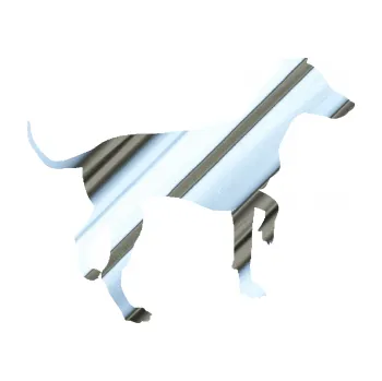 Polep vozidla SAMOLEPKA Pes 093 pravá Pražský krysařík (80 - chrom fólie stříbrná zrcadlová) NA AUTO, NÁLEPKA, FÓLIE, POLEP, TUNING, VLASTNÍ TEXT, TISK, AUTOSAMOLEPKY.cz, POLEPY, OBRÁZEK, LOGO, SAMOLEPKY