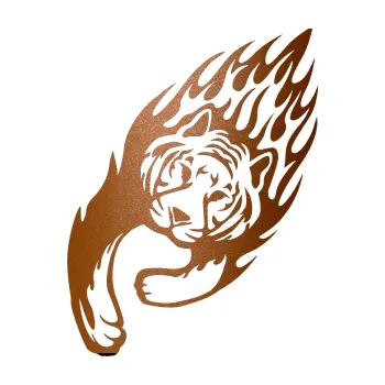 Samolepicí dekorace na vozidlo Animal flames 015 levá tygr (44 - měděná metalíza) SAMOLEPKA NA AUTO, NÁLEPKA, FÓLIE, POLEP, TUNING, VLASTNÍ TEXT, TISK, AUTOSAMOLEPKY.cz, POLEPY, OBRÁZEK, LOGO, 3D STICKERS