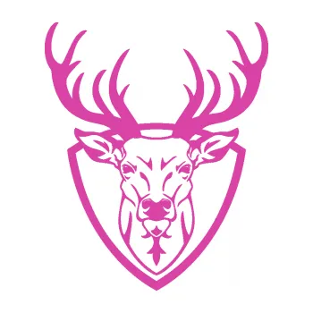 Samolepící dekorace Jelen trofej 002 (16 - růžová) SAMOLEPKA NA AUTO, NÁLEPKA, FÓLIE, POLEP, TUNING, VLASTNÍ TEXT, TISK, AUTOSAMOLEPKY.cz, POLEPY, OBRÁZEK, LOGO, 3D STICKERS