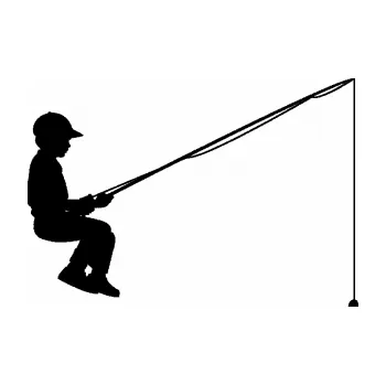 Polep vozidla SAMOLEPKA Rybář 011 pravá chlapec s prutem (01 - černá) NA AUTO, NÁLEPKA, FÓLIE, POLEP, TUNING, VLASTNÍ TEXT, TISK, AUTOSAMOLEPKY.cz, POLEPY, OBRÁZEK, LOGO, SAMOLEPKY