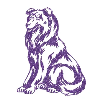 samolepka Pes 037 levá Kolie (87 - Ultra Metalic fialová) SAMOLEPKA NA AUTO, NÁLEPKA, FÓLIE, POLEP, TUNING, VLASTNÍ TEXT, TISK, AUTOSAMOLEPKY.cz, POLEPY, OBRÁZEK, LOGO, 3D STICKERS