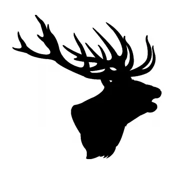 Samolepící dekorace SAMOLEPKA Jelen 001 pravá silueta hlavy (01 - černá) NA AUTO, NÁLEPKA, FÓLIE, POLEP, TUNING, VLASTNÍ TEXT, TISK, AUTOSAMOLEPKY.cz, POLEPY, OBRÁZEK, LOGO, SAMOLEPKY
