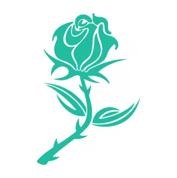 Samolepící dekorace SAMOLEPKA Růže 002 pravá (25 - tyrkysová) NA AUTO, NÁLEPKA, FÓLIE, POLEP, TUNING, VLASTNÍ TEXT, TISK, AUTOSAMOLEPKY.cz, POLEPY, OBRÁZEK, LOGO, SAMOLEPKY