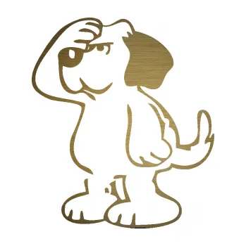 Polep vozidla SAMOLEPKA Pes 082 levá (64 - škrábaný kov zlatý) NA AUTO, NÁLEPKA, FÓLIE, POLEP, TUNING, VLASTNÍ TEXT, TISK, AUTOSAMOLEPKY.cz, POLEPY, OBRÁZEK, LOGO, SAMOLEPKY