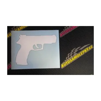 Polep vozidla SAMOLEPKA Pistole 003 pravá (10 - červená) NA AUTO, NÁLEPKA, FÓLIE, POLEP, TUNING, VLASTNÍ TEXT, TISK, AUTOSAMOLEPKY.cz, POLEPY, OBRÁZEK, LOGO, SAMOLEPKY