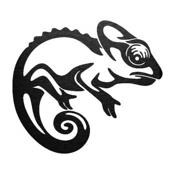 Samolepící dekorace SAMOLEPKA Chameleon 002 pravá (63 - škrábaný kov černý) NA AUTO, NÁLEPKA, FÓLIE, POLEP, TUNING, VLASTNÍ TEXT, TISK, AUTOSAMOLEPKY.cz, POLEPY, OBRÁZEK, LOGO, SAMOLEPKY