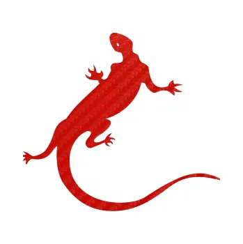 Samolepící dekorace Ještěrka 004 pravá (53 - 3D karbon červený) SAMOLEPKA NA AUTO, NÁLEPKA, FÓLIE, POLEP, TUNING, VLASTNÍ TEXT, TISK, AUTOSAMOLEPKY.cz, POLEPY, OBRÁZEK, LOGO, 3D STICKERS