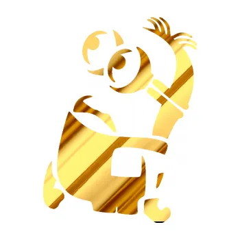 Samolepící dekorace Mimoň 001 levá (81 - chrom fólie zlatá zrcadlová) SAMOLEPKA NA AUTO, NÁLEPKA, FÓLIE, POLEP, TUNING, VLASTNÍ TEXT, TISK, AUTOSAMOLEPKY.cz, POLEPY, OBRÁZEK, LOGO, 3D STICKERS