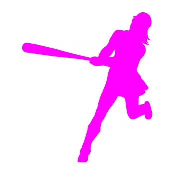 Samolepicí dekorace na vozidlo Baseball 020 levá hráčka (72 - Fluorescentní růžová) SAMOLEPKA NA AUTO, NÁLEPKA, FÓLIE, POLEP, TUNING, VLASTNÍ TEXT, TISK, AUTOSAMOLEPKY.cz, POLEPY, OBRÁZEK, LOGO, 3D STICKERS