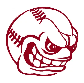 Samolepicí dekorace na vozidlo Baseballový míček 001 pravá s obličejem (07 - bordó vínová) SAMOLEPKA NA AUTO, NÁLEPKA, FÓLIE, POLEP, TUNING, VLASTNÍ TEXT, TISK, AUTOSAMOLEPKY.cz, POLEPY, OBRÁZEK, LOGO, 3D STICKERS