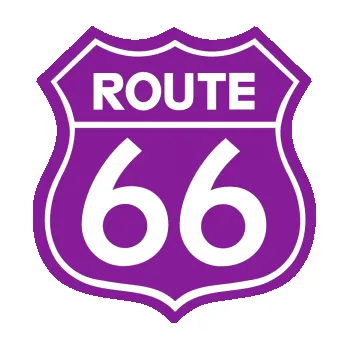 Polep vozidla SAMOLEPKA Route 66 - jedna barva (14 - fialová) NA AUTO, NÁLEPKA, FÓLIE, POLEP, TUNING, VLASTNÍ TEXT, TISK, AUTOSAMOLEPKY.cz, POLEPY, OBRÁZEK, LOGO, SAMOLEPKY