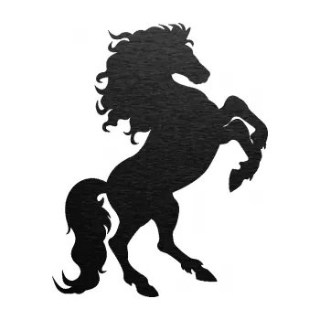 Samolepící dekorace Kůň 038 pravá (63 - škrábaný kov černý) SAMOLEPKA NA AUTO, NÁLEPKA, FÓLIE, POLEP, TUNING, VLASTNÍ TEXT, TISK, AUTOSAMOLEPKY.cz, POLEPY, OBRÁZEK, LOGO, 3D STICKERS