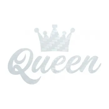 Polep vozidla SAMOLEPKA Queen nápis s korunou (51 - 3D karbon bílý) NA AUTO, NÁLEPKA, FÓLIE, POLEP, TUNING, VLASTNÍ TEXT, TISK, AUTOSAMOLEPKY.cz, POLEPY, OBRÁZEK, LOGO, SAMOLEPKY