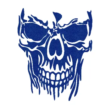 Autodoplněk Samolepka na auto Lebka 012 pravá (89 - Ultra Metalic modrá tmavá) NÁLEPKA, FÓLIE, POLEPY, TUNING, VLASTNÍ TEXT, TISK, AUTOSAMOLEPKY.cz, SAMOLEPKY, OBRÁZEK, LOGO, VÝROBA, PRODEJ