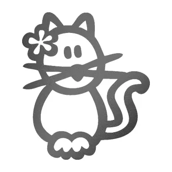 samolepka Cartoon family kočička Hawaii (41 - grafitová metalíza) SAMOLEPKA NA AUTO, NÁLEPKA, FÓLIE, POLEP, TUNING, VLASTNÍ TEXT, TISK, AUTOSAMOLEPKY.cz, POLEPY, OBRÁZEK, LOGO, 3D STICKERS