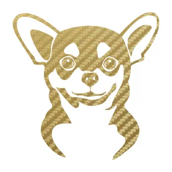 Polep vozidla SAMOLEPKA Pes 140 levá čivava (59 - 3D karbon zlatý) NA AUTO, NÁLEPKA, FÓLIE, POLEP, TUNING, VLASTNÍ TEXT, TISK, AUTOSAMOLEPKY.cz, POLEPY, OBRÁZEK, LOGO, SAMOLEPKY