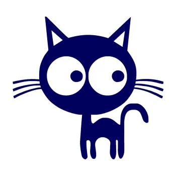 Samolepící dekorace SAMOLEPKA Kočička 001 levá (23 - tmavě modrá) NA AUTO, NÁLEPKA, FÓLIE, POLEP, TUNING, VLASTNÍ TEXT, TISK, AUTOSAMOLEPKY.cz, POLEPY, OBRÁZEK, LOGO, SAMOLEPKY