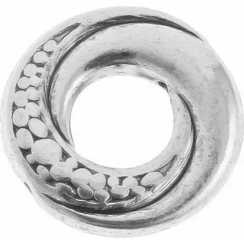 Dětské navlékací korálky Korálek kovový stříbrný donut , 14,5 mm (2 ks)