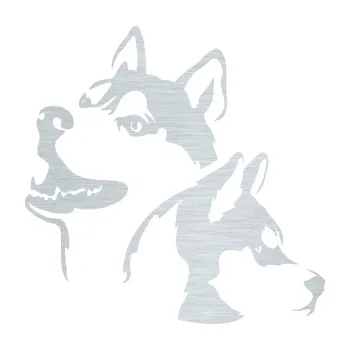 Polep vozidla Pes 117 levá husky (61 - škrábaný hliník) SAMOLEPKA NA AUTO, NÁLEPKA, FÓLIE, POLEP, TUNING, VLASTNÍ TEXT, TISK, AUTOSAMOLEPKY.cz, POLEPY, OBRÁZEK, LOGO, 3D STICKERS