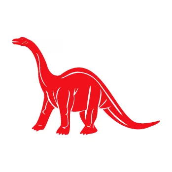 Samolepící dekorace SAMOLEPKA Brachiosaurus 003 levá (10 - červená) NA AUTO, NÁLEPKA, FÓLIE, POLEP, TUNING, VLASTNÍ TEXT, TISK, AUTOSAMOLEPKY.cz, POLEPY, OBRÁZEK, LOGO, SAMOLEPKY