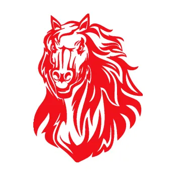 Samolepící dekorace SAMOLEPKA Kůň 067 levá hlava s hřívou (10 - červená) NA AUTO, NÁLEPKA, FÓLIE, POLEP, TUNING, VLASTNÍ TEXT, TISK, AUTOSAMOLEPKY.cz, POLEPY, OBRÁZEK, LOGO, SAMOLEPKY