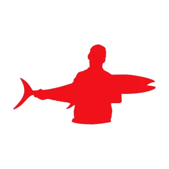 Polep vozidla SAMOLEPKA Rybář 006 pravá (10 - červená) NA AUTO, NÁLEPKA, FÓLIE, POLEP, TUNING, VLASTNÍ TEXT, TISK, AUTOSAMOLEPKY.cz, POLEPY, OBRÁZEK, LOGO, SAMOLEPKY