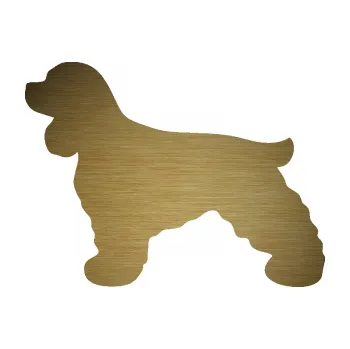 Polep vozidla SAMOLEPKA Pes 109 levá Kokršpaněl (64 - škrábaný kov zlatý) NA AUTO, NÁLEPKA, FÓLIE, POLEP, TUNING, VLASTNÍ TEXT, TISK, AUTOSAMOLEPKY.cz, POLEPY, OBRÁZEK, LOGO, SAMOLEPKY