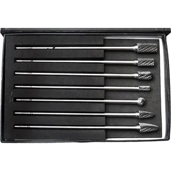 Vrták Karbidové stopkové frézy různých tvarů, extra dlouhé, sada 7 kusů, Welzh (Welzh Werkzeug)