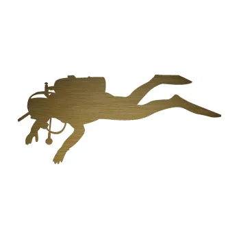 Polep vozidla SAMOLEPKA Potápěč 003 levá (64 - škrábaný kov zlatý) NA AUTO, NÁLEPKA, FÓLIE, POLEP, TUNING, VLASTNÍ TEXT, TISK, AUTOSAMOLEPKY.cz, POLEPY, OBRÁZEK, LOGO, SAMOLEPKY