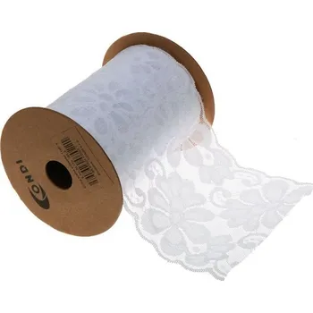 Stuha Stuha krajka PES 11 cm x 9,1 m, bílá, doprodej