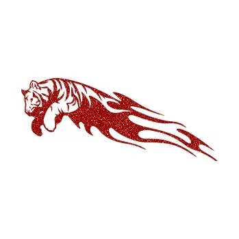 Samolepicí dekorace na vozidlo Animal flames 022 levá tygr (86 - Ultra Metalic červená) SAMOLEPKA NA AUTO, NÁLEPKA, FÓLIE, POLEP, TUNING, VLASTNÍ TEXT, TISK, AUTOSAMOLEPKY.cz, POLEPY, OBRÁZEK, LOGO, 3D STICKERS