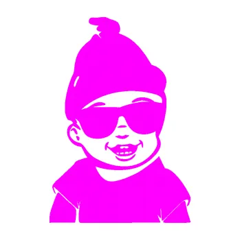 Samolepicí dekorace na vozidlo Dítě v autě 081 pravá chlapeček v brýlích (72 - Fluorescentní růžová) SAMOLEPKA NA AUTO, NÁLEPKA, FÓLIE, POLEP, TUNING, VLASTNÍ TEXT, TISK, AUTOSAMOLEPKY.cz, POLEPY, OBRÁZEK, LOGO, 3D STICKERS