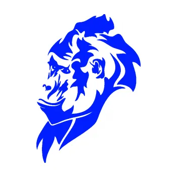 Samolepící dekorace Gorila 003 levá (19 - modrá dynamic) SAMOLEPKA NA AUTO, NÁLEPKA, FÓLIE, POLEP, TUNING, VLASTNÍ TEXT, TISK, AUTOSAMOLEPKY.cz, POLEPY, OBRÁZEK, LOGO, 3D STICKERS