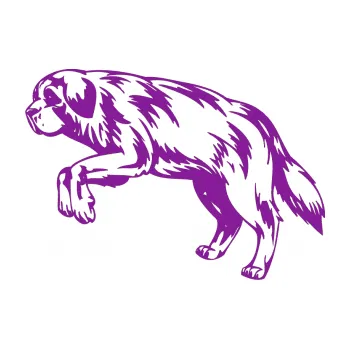 Polep vozidla SAMOLEPKA Pes 034 levá (14 - fialová) NA AUTO, NÁLEPKA, FÓLIE, POLEP, TUNING, VLASTNÍ TEXT, TISK, AUTOSAMOLEPKY.cz, POLEPY, OBRÁZEK, LOGO, SAMOLEPKY