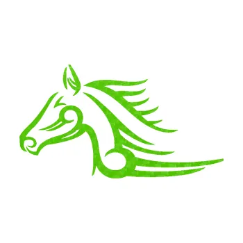 Samolepící dekorace Kůň 081 levá hlava tattoo (58 - 3D karbon zelený kawasaki) SAMOLEPKA NA AUTO, NÁLEPKA, FÓLIE, POLEP, TUNING, VLASTNÍ TEXT, TISK, AUTOSAMOLEPKY.cz, POLEPY, OBRÁZEK, LOGO, 3D STICKERS