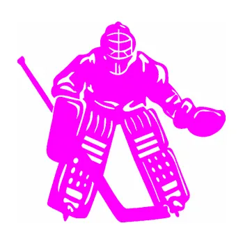 Samolepicí dekorace na vozidlo Hokejista 028 levá brankář (72 - Fluorescentní růžová) SAMOLEPKA NA AUTO, NÁLEPKA, FÓLIE, POLEP, TUNING, VLASTNÍ TEXT, TISK, AUTOSAMOLEPKY.cz, POLEPY, OBRÁZEK, LOGO, 3D STICKERS