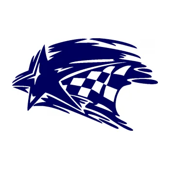 Samolepící dekorace SAMOLEPKA Hvězda se šachovnicí levá (23 - tmavě modrá) NA AUTO, NÁLEPKA, FÓLIE, POLEP, TUNING, VLASTNÍ TEXT, TISK, AUTOSAMOLEPKY.cz, POLEPY, OBRÁZEK, LOGO, SAMOLEPKY