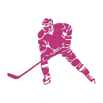 Samolepicí dekorace na vozidlo Hokejista 026 levá (90 - Ultra Metalic růžová) SAMOLEPKA NA AUTO, NÁLEPKA, FÓLIE, POLEP, TUNING, VLASTNÍ TEXT, TISK, AUTOSAMOLEPKY.cz, POLEPY, OBRÁZEK, LOGO, 3D STICKERS