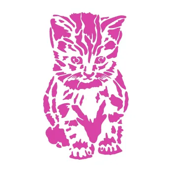Samolepící dekorace Koťátko 002 pravá (16 - růžová) SAMOLEPKA NA AUTO, NÁLEPKA, FÓLIE, POLEP, TUNING, VLASTNÍ TEXT, TISK, AUTOSAMOLEPKY.cz, POLEPY, OBRÁZEK, LOGO, 3D STICKERS