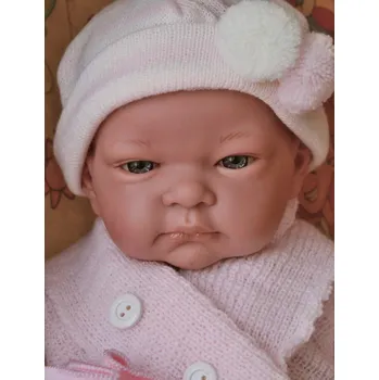 Panenka Realistické miminko - holčička - Jenny v kabátku na knoflíky od firmy Lamagik (Realistická miminka ze Španělska)