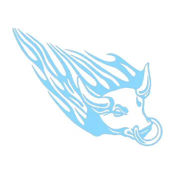 Samolepicí dekorace na vozidlo Animal flames 010 pravá býk s kruhem (03 - světle modrá) SAMOLEPKA NA AUTO, NÁLEPKA, FÓLIE, POLEP, TUNING, VLASTNÍ TEXT, TISK, AUTOSAMOLEPKY.cz, POLEPY, OBRÁZEK, LOGO, 3D STICKERS